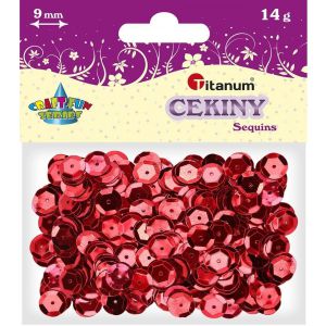 Cekiny Titanum 9mm, Czerwone 14g